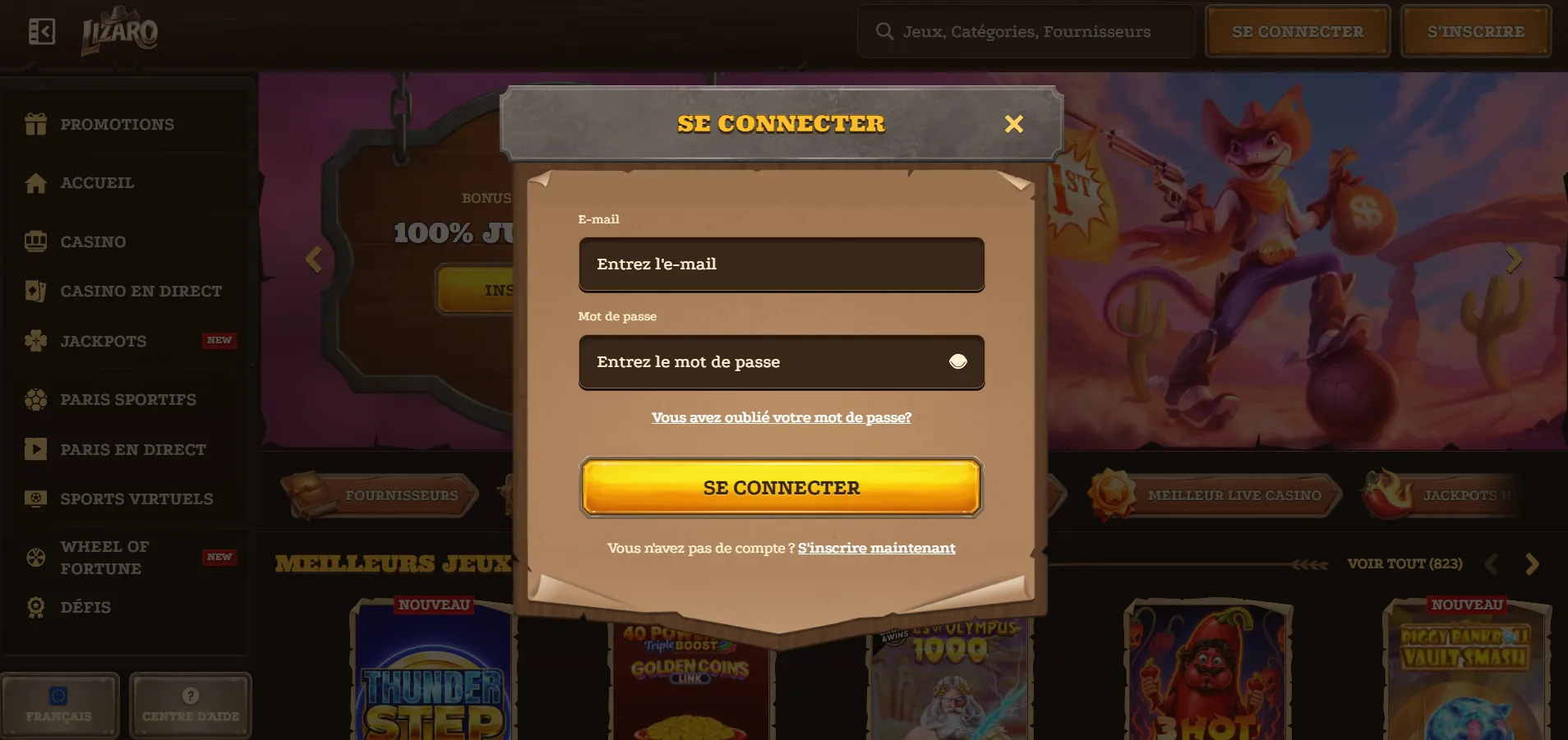 Lizaro casino login : un compte pour tester avant de miser